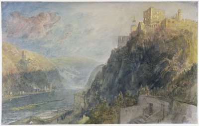 Rheinfels mirando a Katz y Gourhausen de Joseph Mallord William Turner